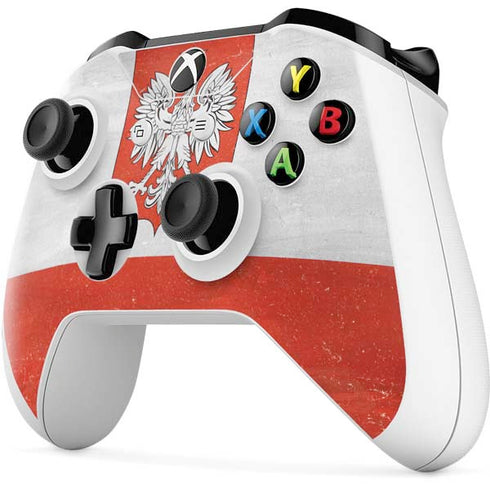 Poland Flag Distressed Xbox One S Controller Skin